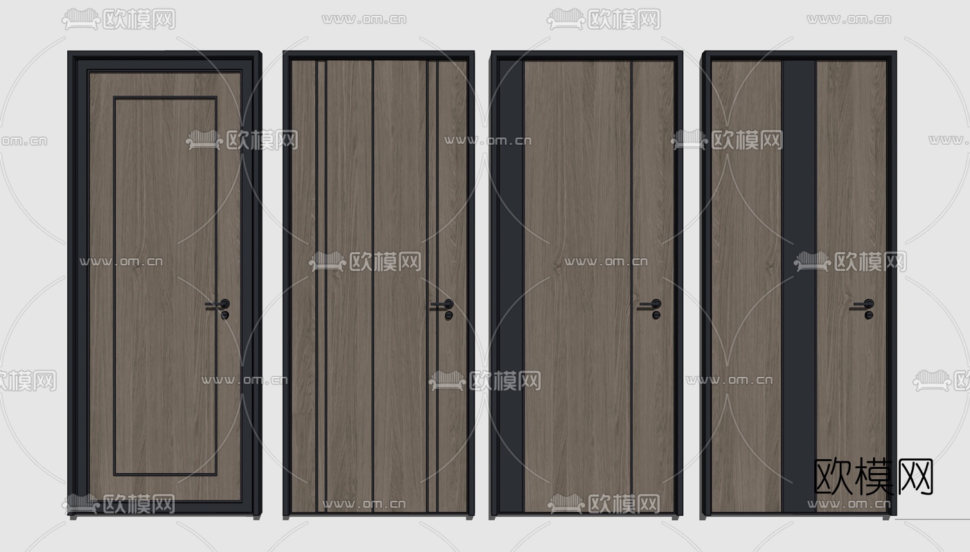 现代房门单开门su模型