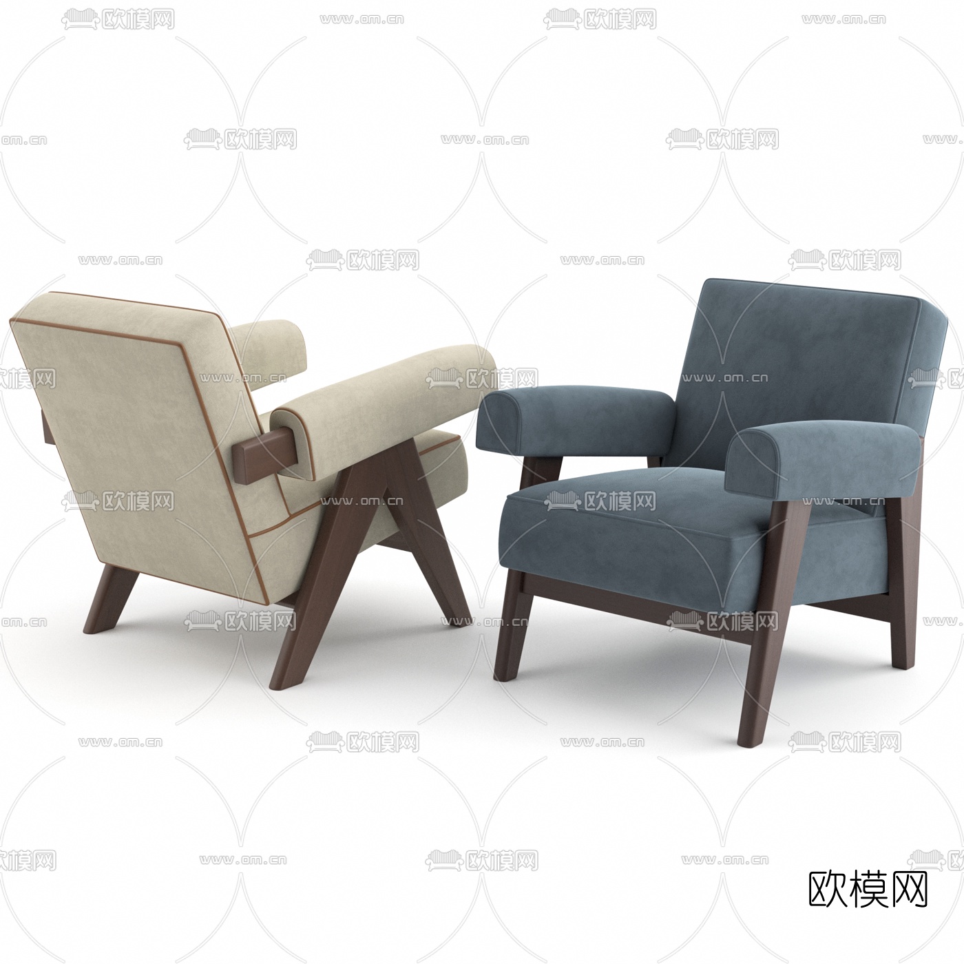 现代靠背休闲椅3d模型