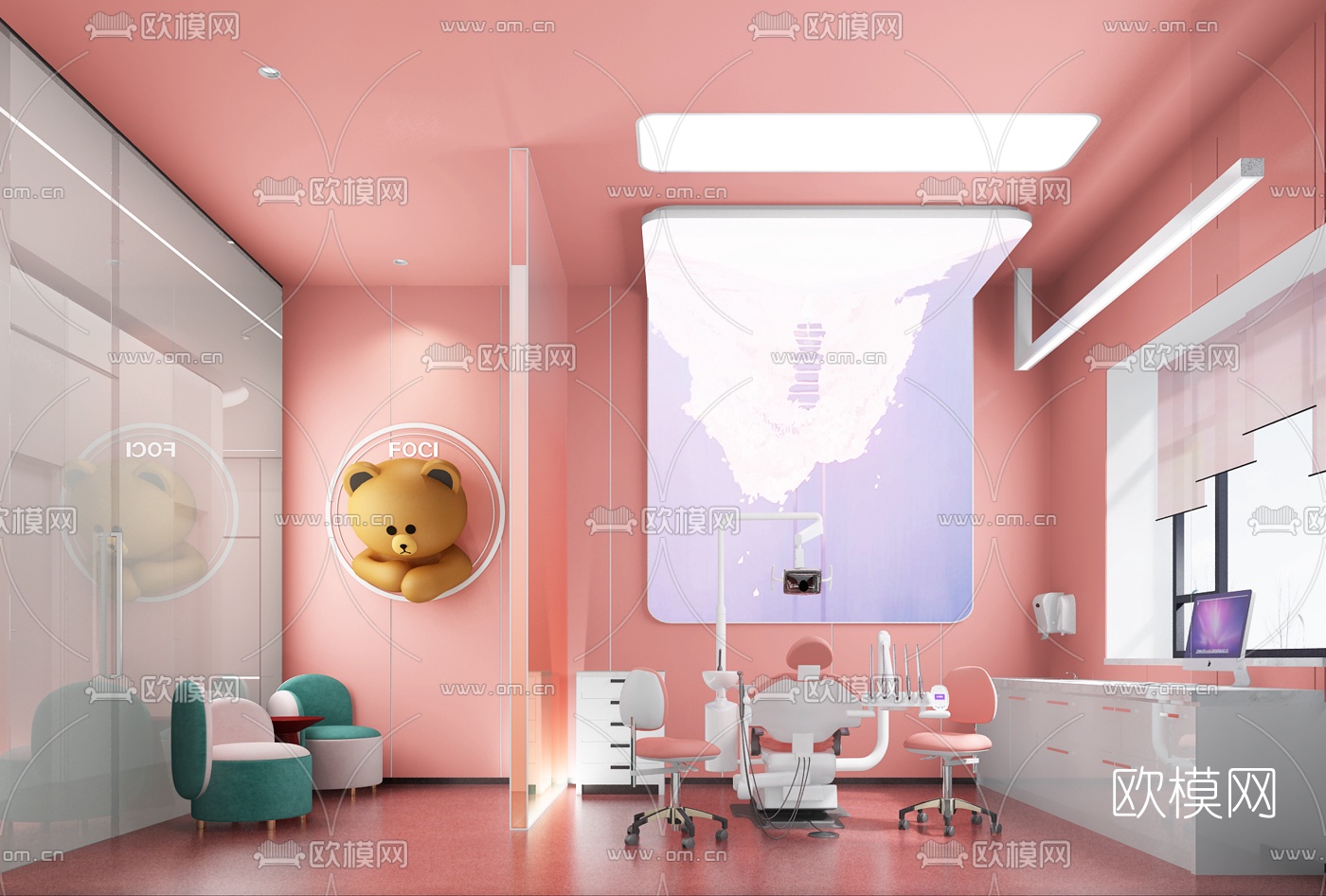 现代医院牙科诊室3d模型