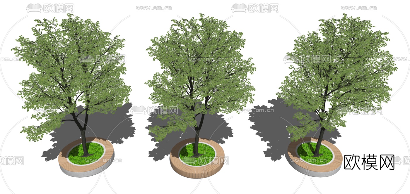 现代树池坐凳su模型下载（渲染图3）