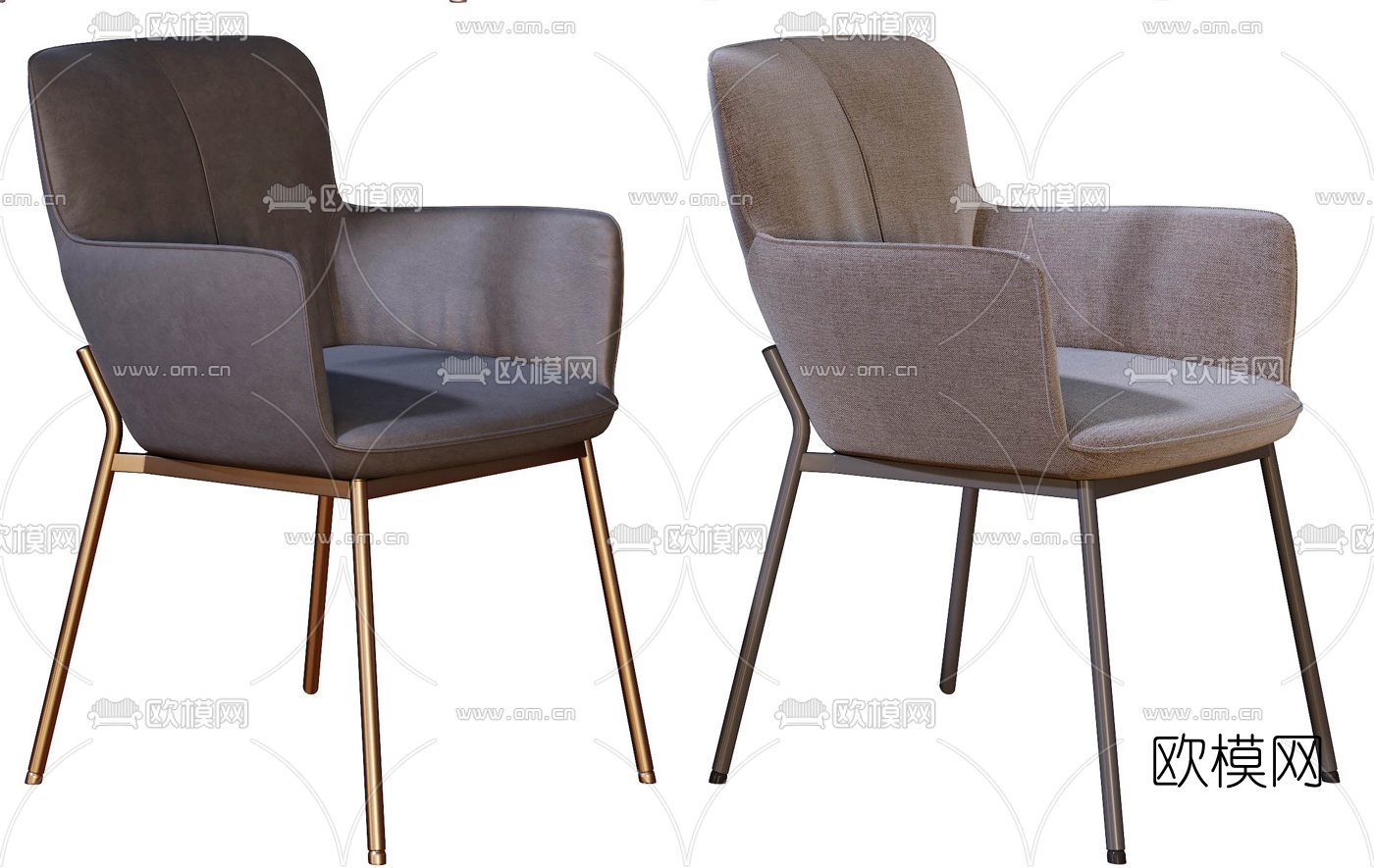 现代轻奢布艺休闲椅3d模型下载（渲染图7）