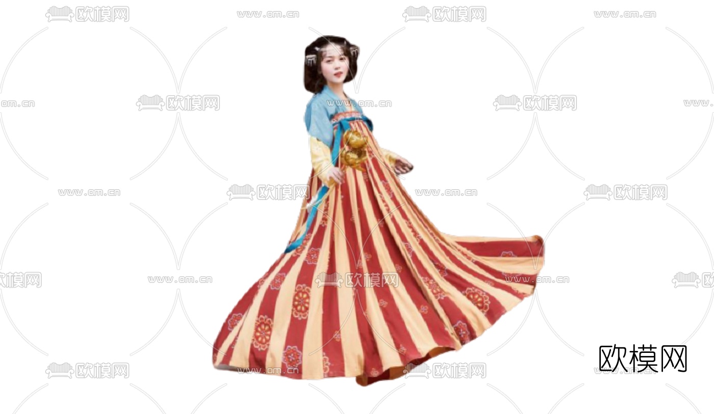 新中式古风人物su模型下载