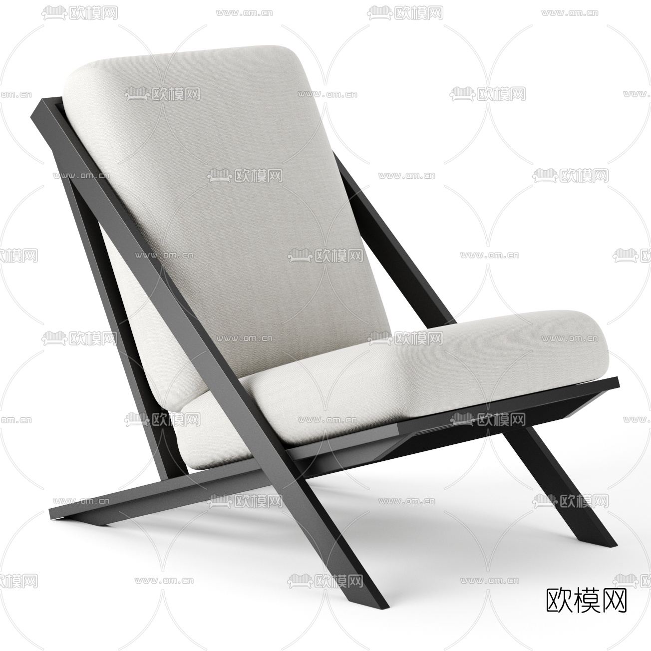 现代布艺躺椅3d模型