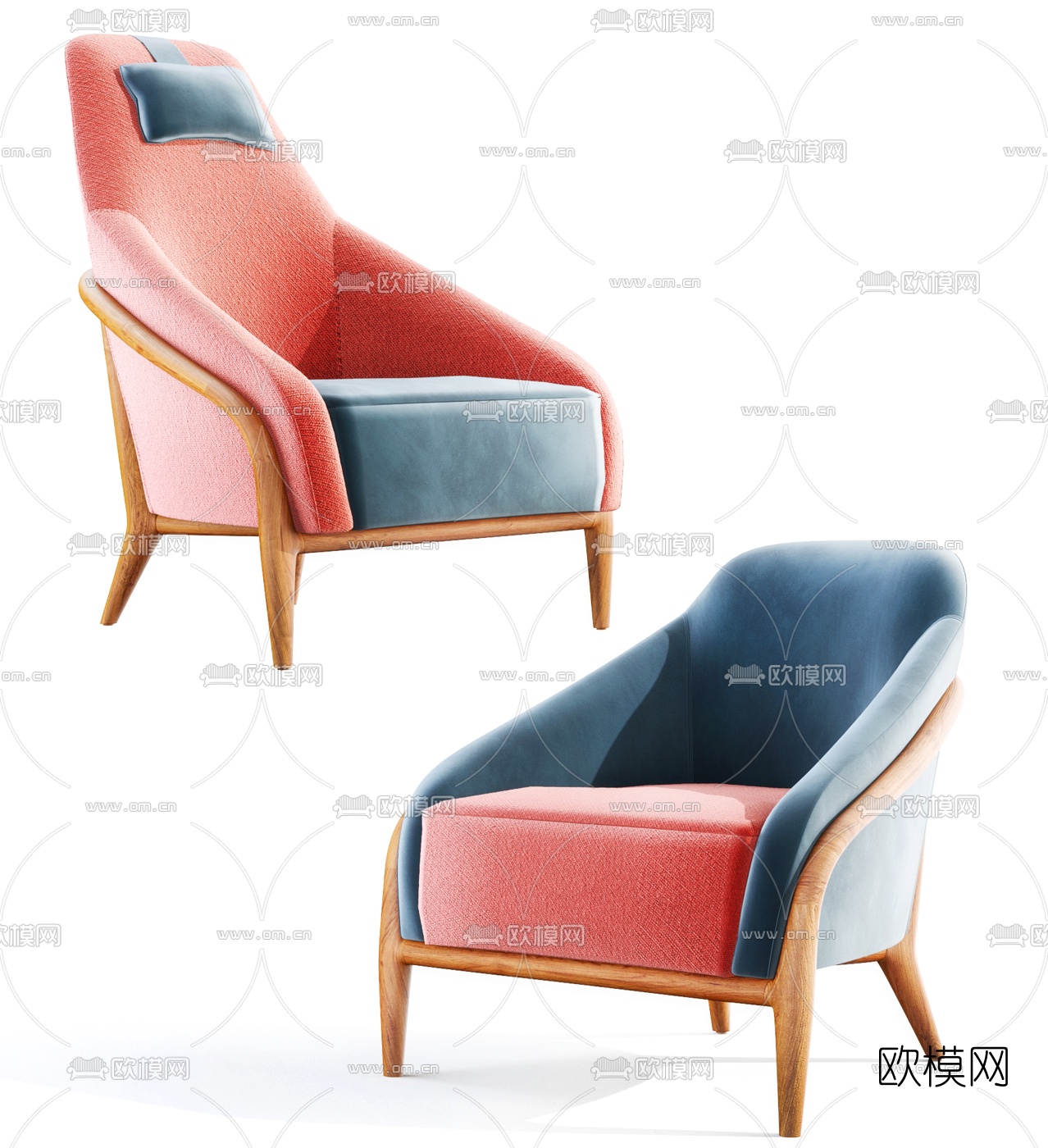 Giorgetti 现代布艺单人沙发3d模型下载