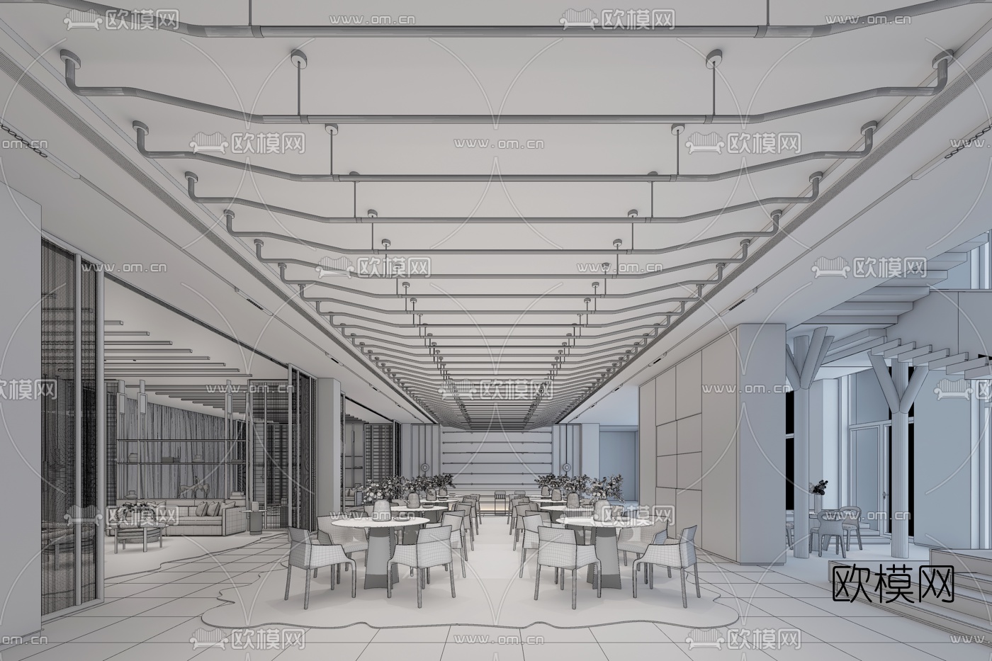 SCD郑树芬设计 石家庄中海·熙岸售楼处3d模型下载（渲染图2）