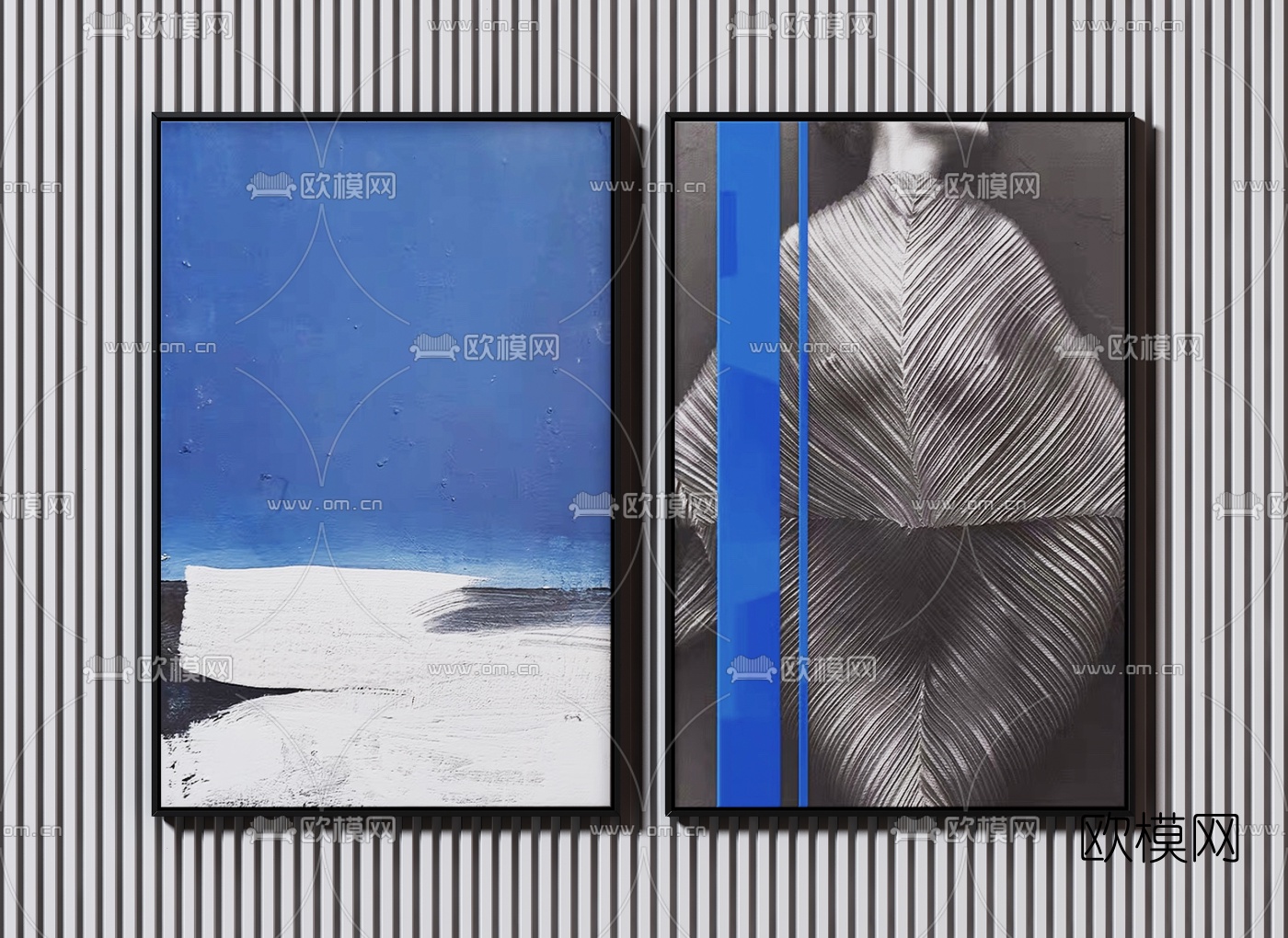 现代抽象装饰画3d模型