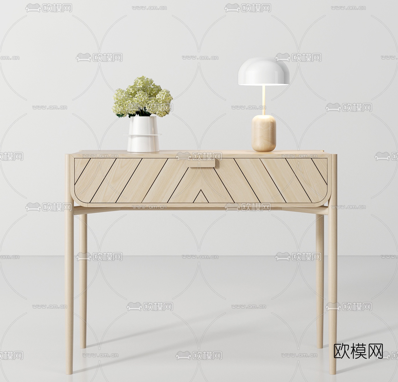 现代方形床头柜3d模型