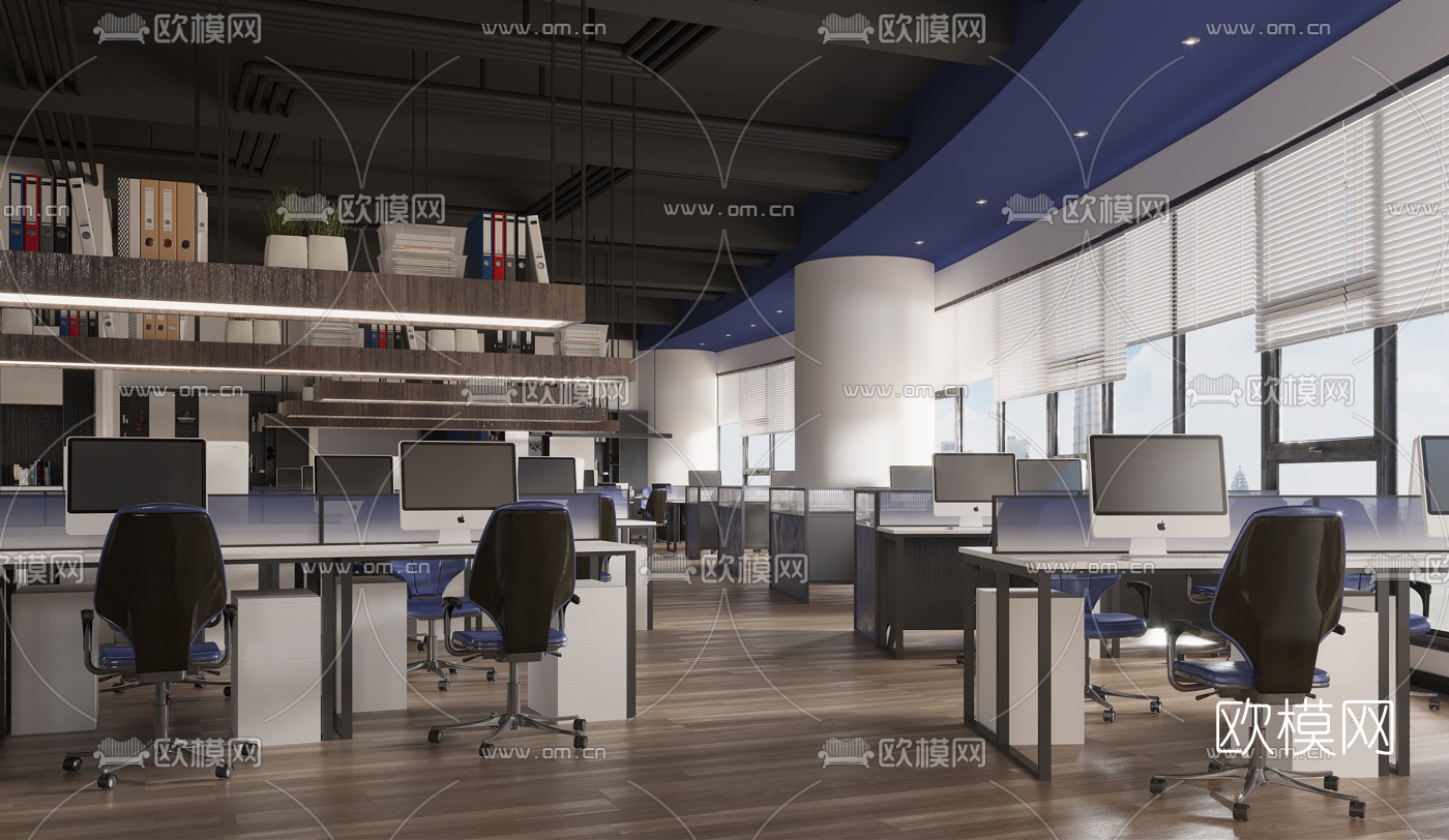 现代简约办公室3d模型