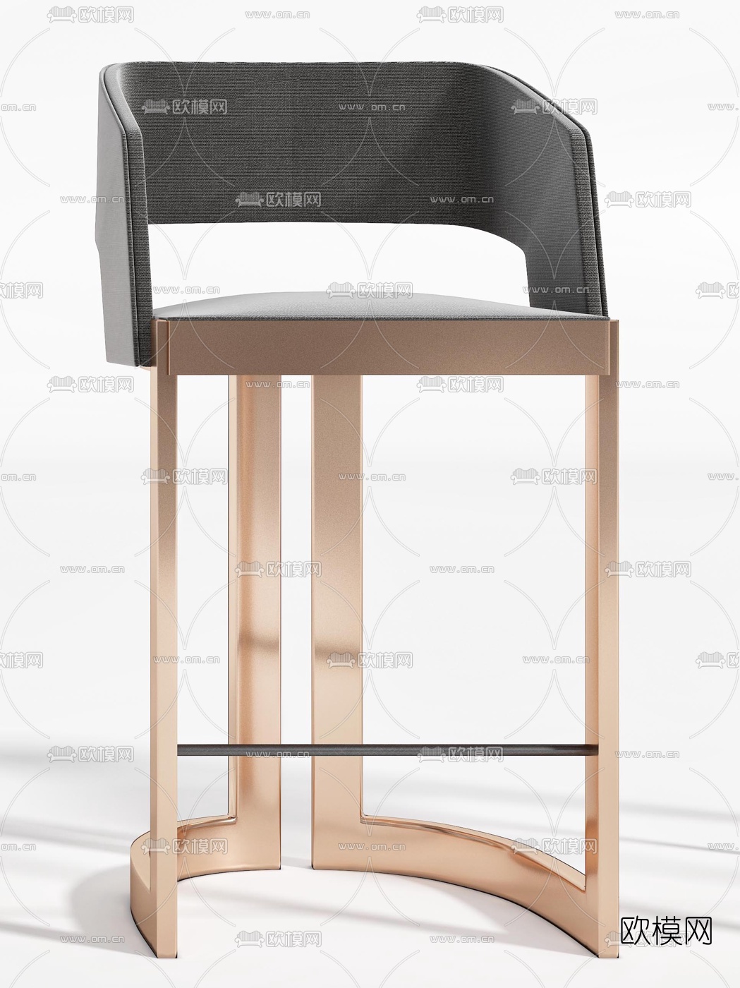 后现代靠背吧台椅3d模型