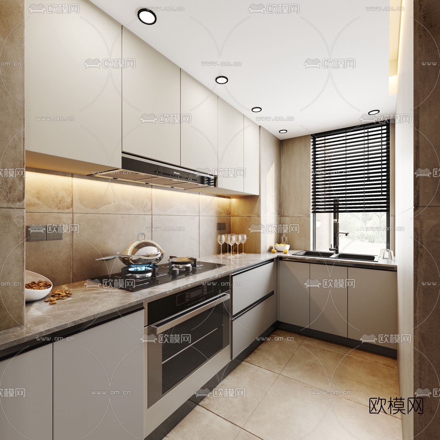 北欧客厅餐厅3d模型下载（渲染图6）