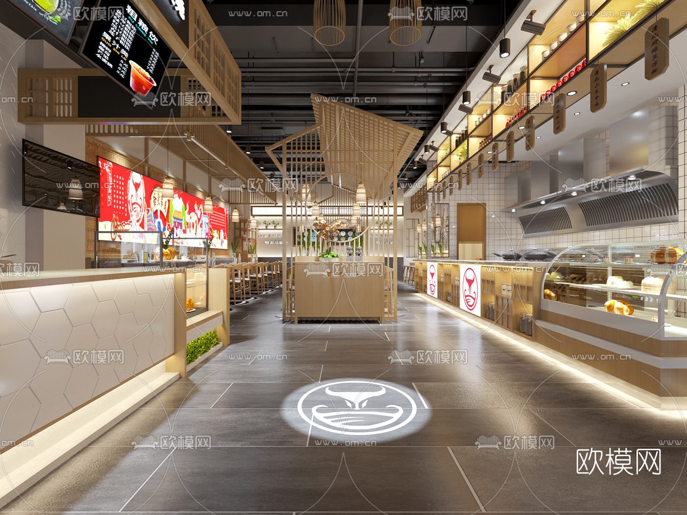 新中式咖啡奶茶饮品店3d模型