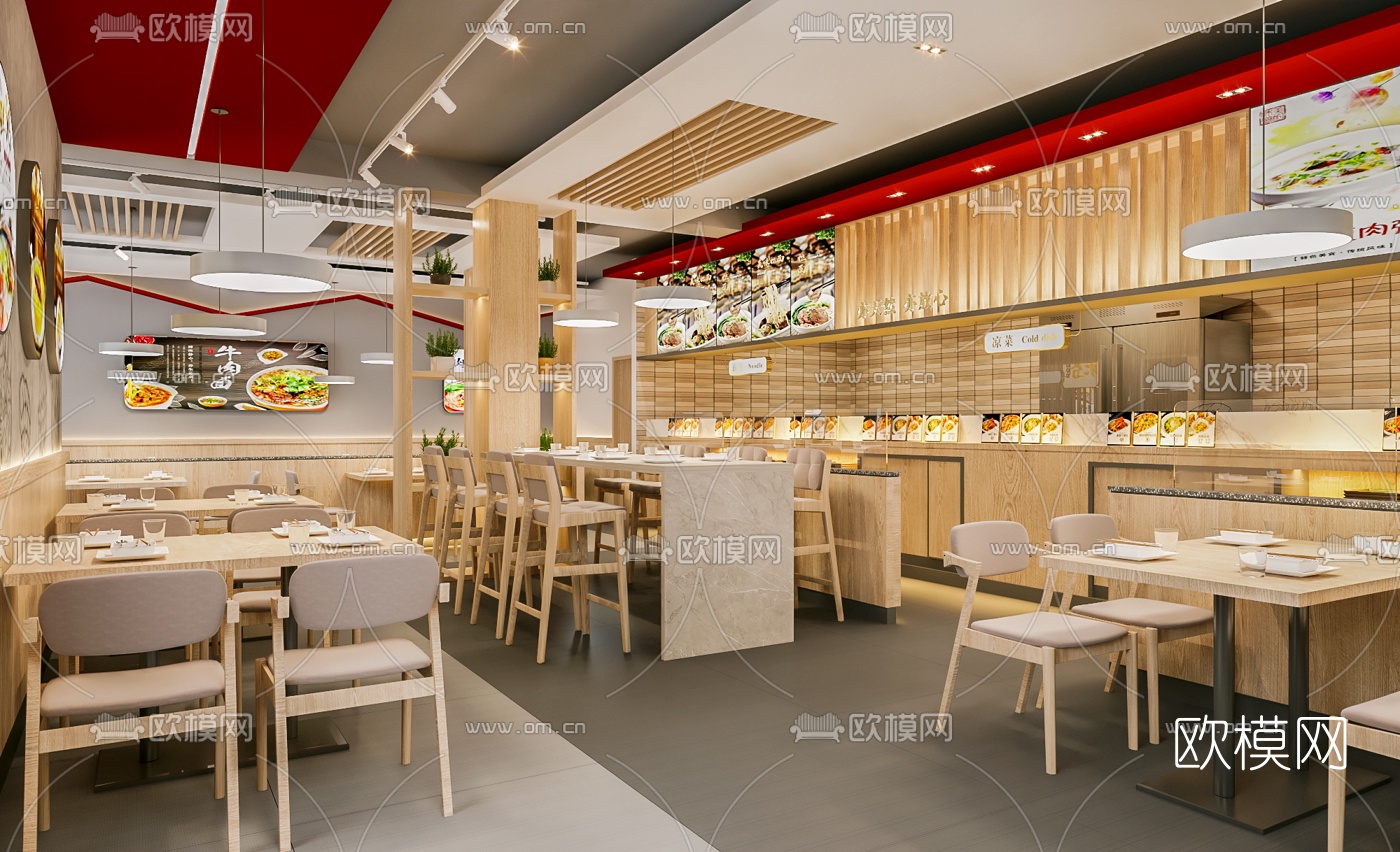 现代快餐店3d模型