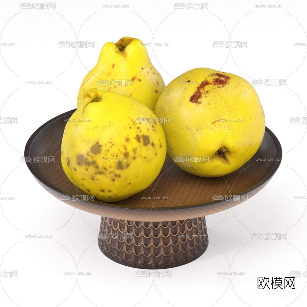 现代果盘水果梨子3d模型