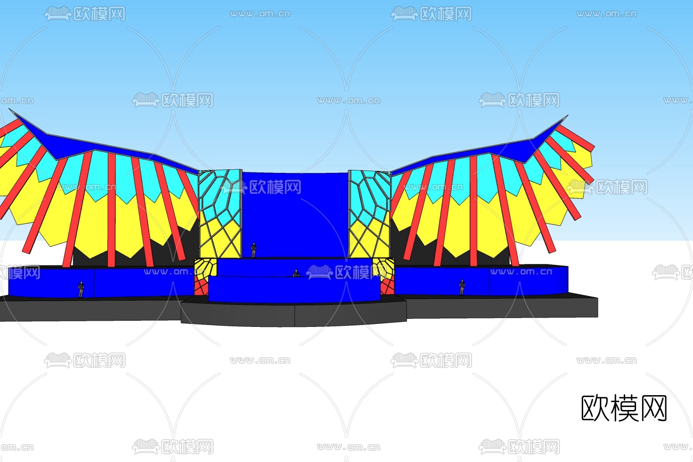 现代演唱会舞台免费su模型下载