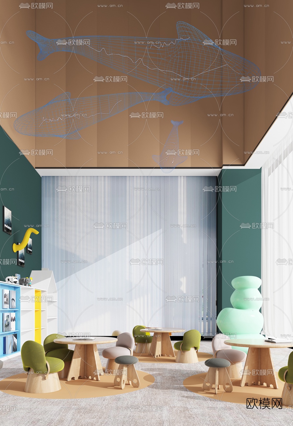 大朴设计 现代售楼处儿童娱乐区3d模型下载