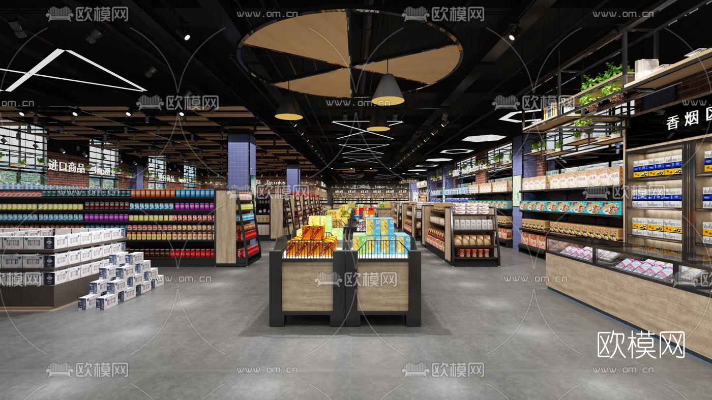 工业风商场超市3d模型