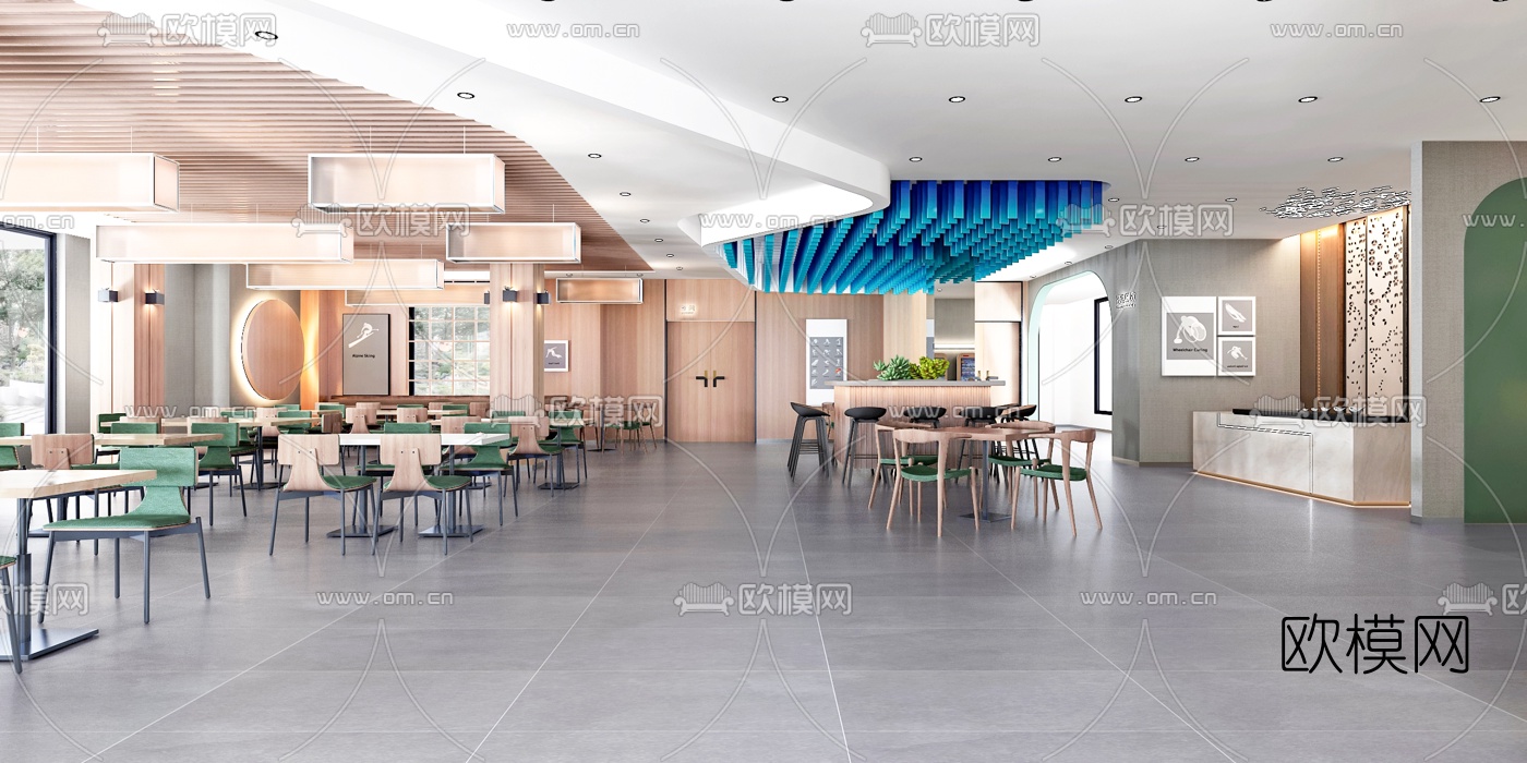 现代快餐厅3d模型下载（渲染图3）
