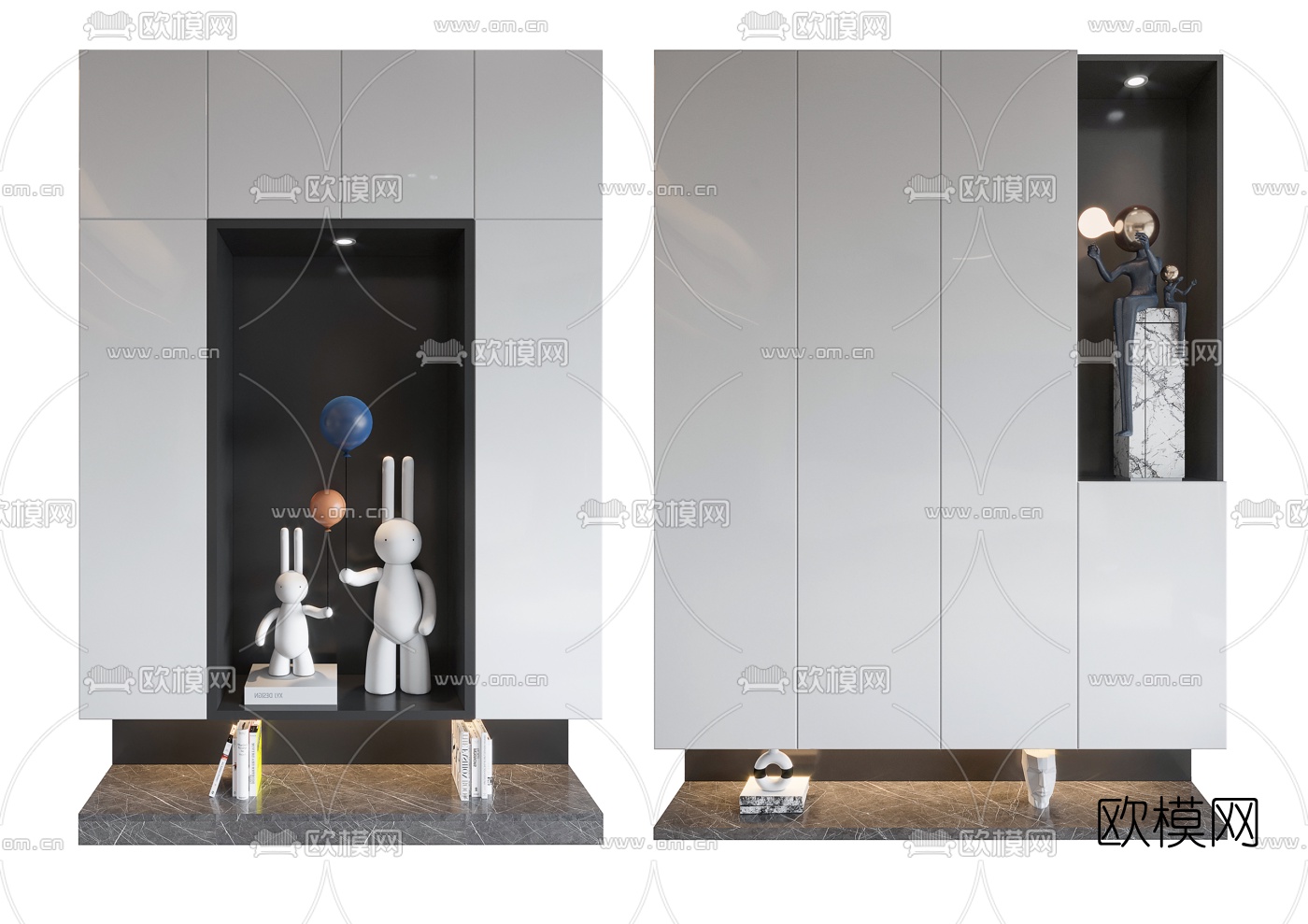 现代内嵌壁柜装饰柜3d模型
