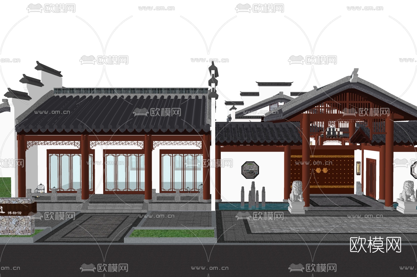 中式古建民俗su模型下载