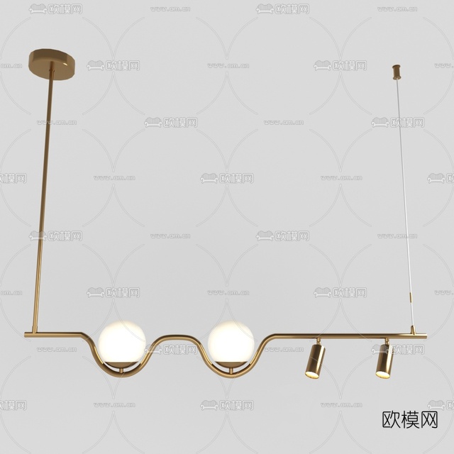 现代金属吊灯免费3d模型