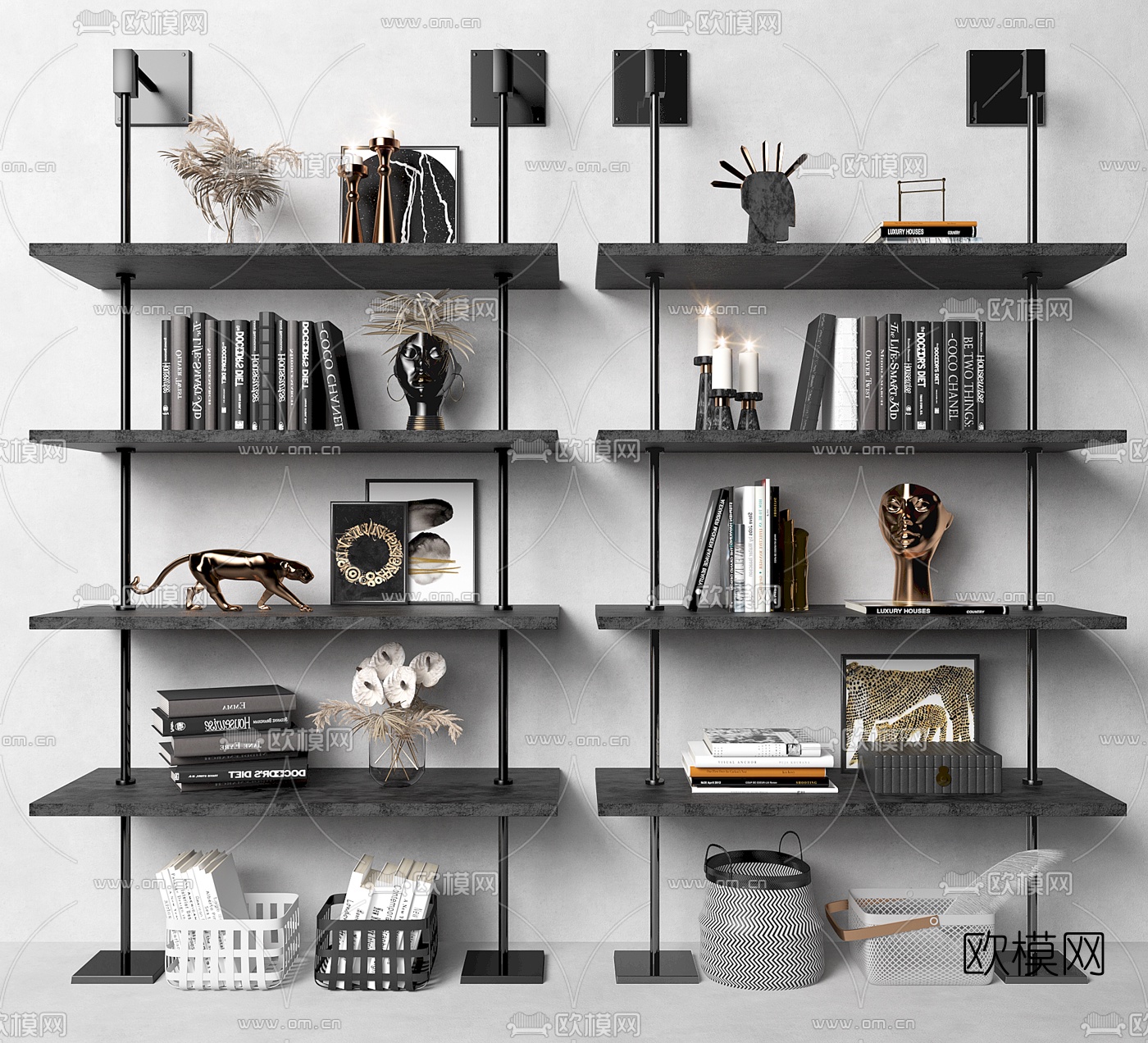 北欧花瓶摆件装饰架3d模型下载（渲染图1）