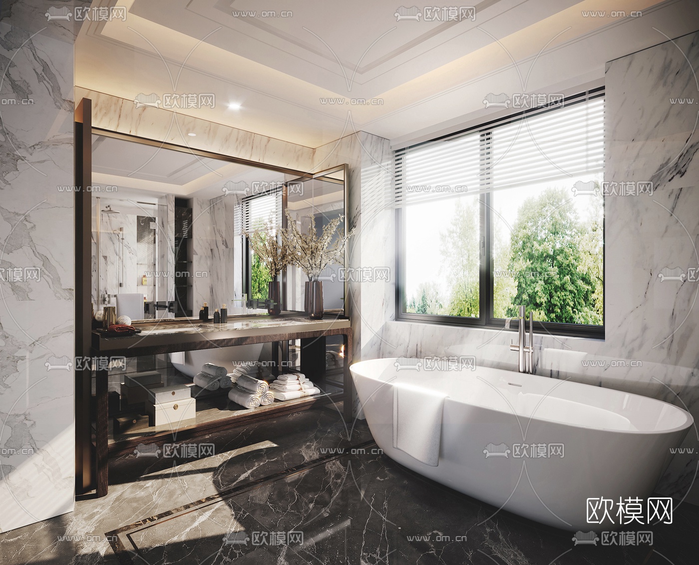 现代轻奢卫生间3d模型下载