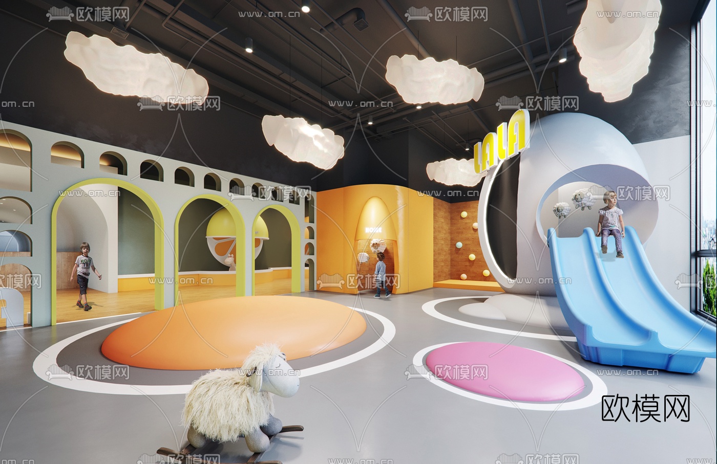现代儿童室内游乐园3d模型