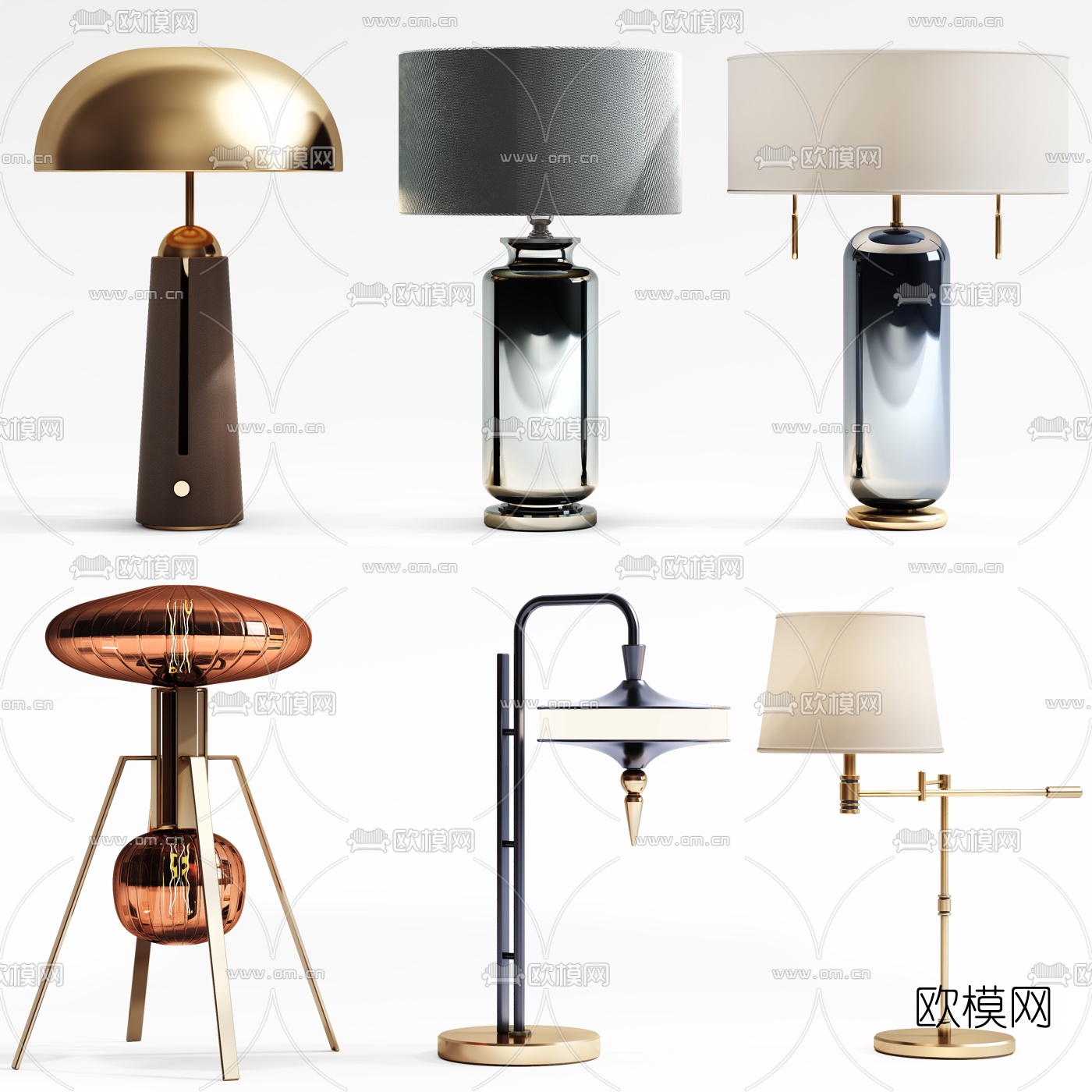 后现代遮罩台灯3d模型下载