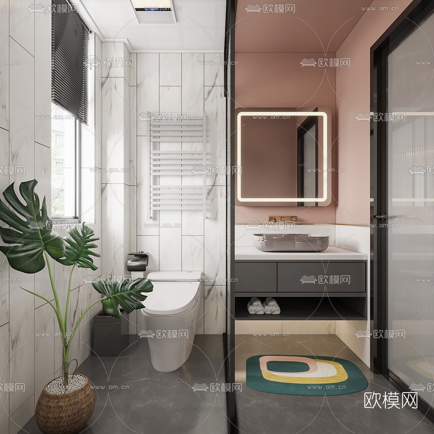 北欧卫生间浴室3d模型下载
