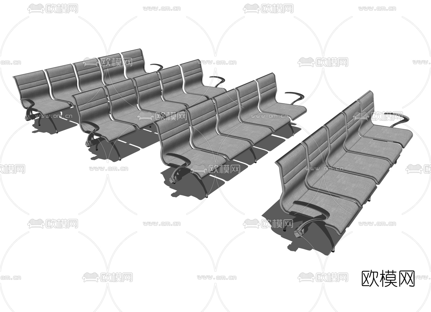 现代公用椅su模型下载
