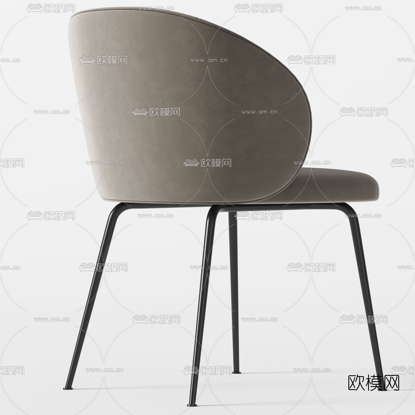 现代布艺单椅餐椅3d模型