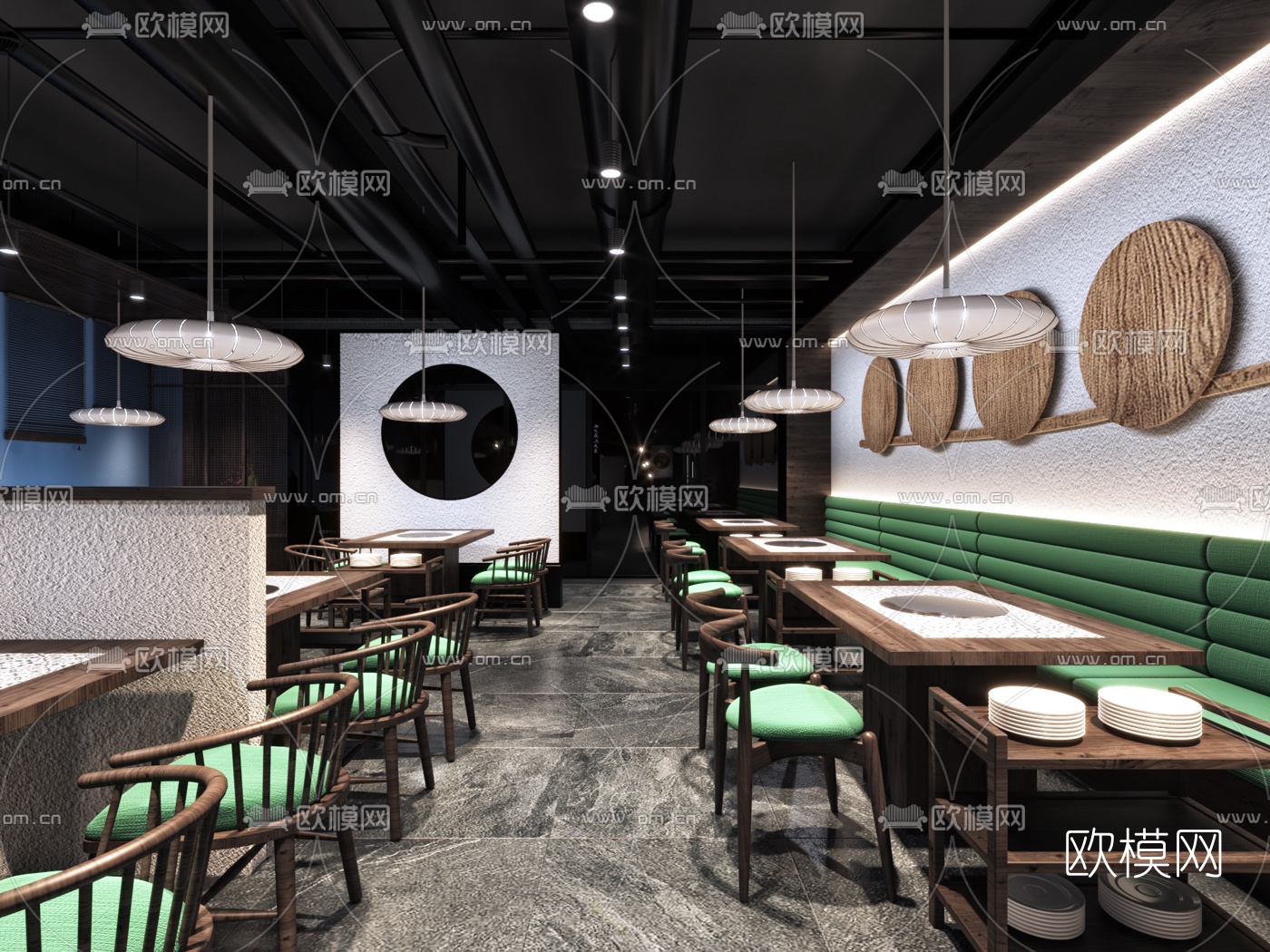 工业风火锅店3d模型