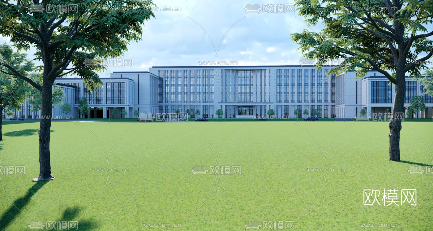 现代党校建筑su模型