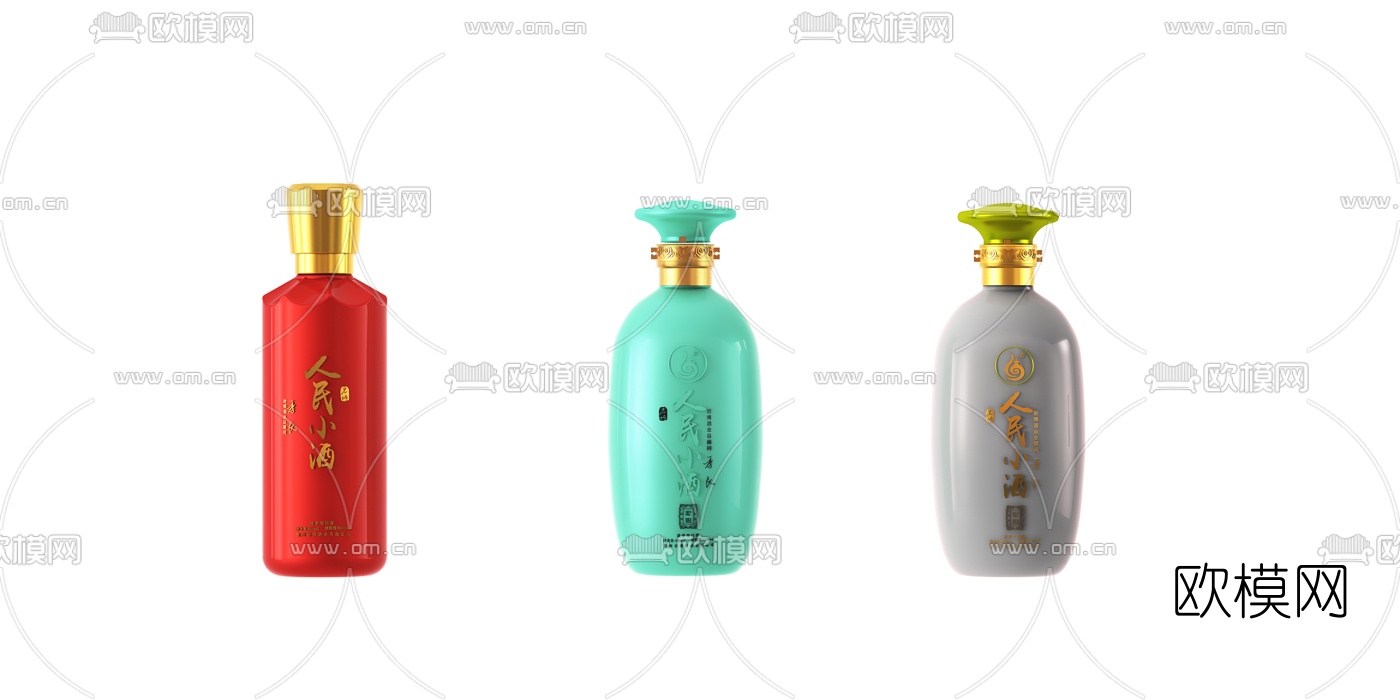 新中式白酒酒瓶3d模型