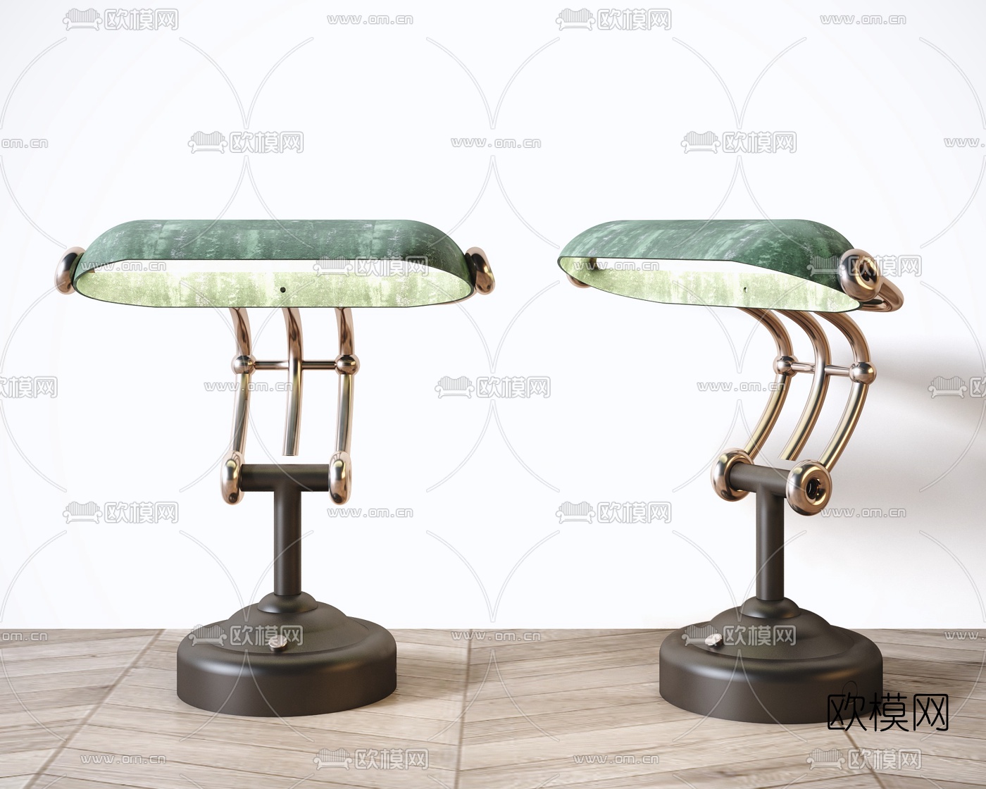 美式复古台灯3d模型下载