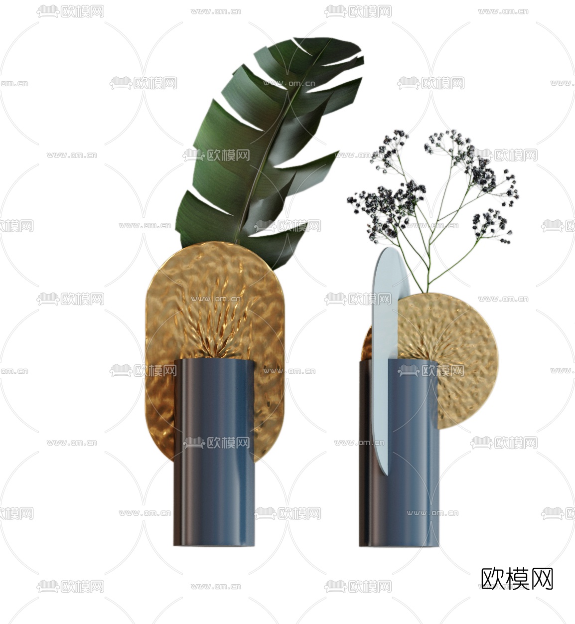 现代艺术插花花瓶3d模型