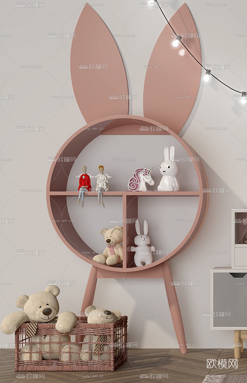 现代儿童装饰柜玩具3d模型