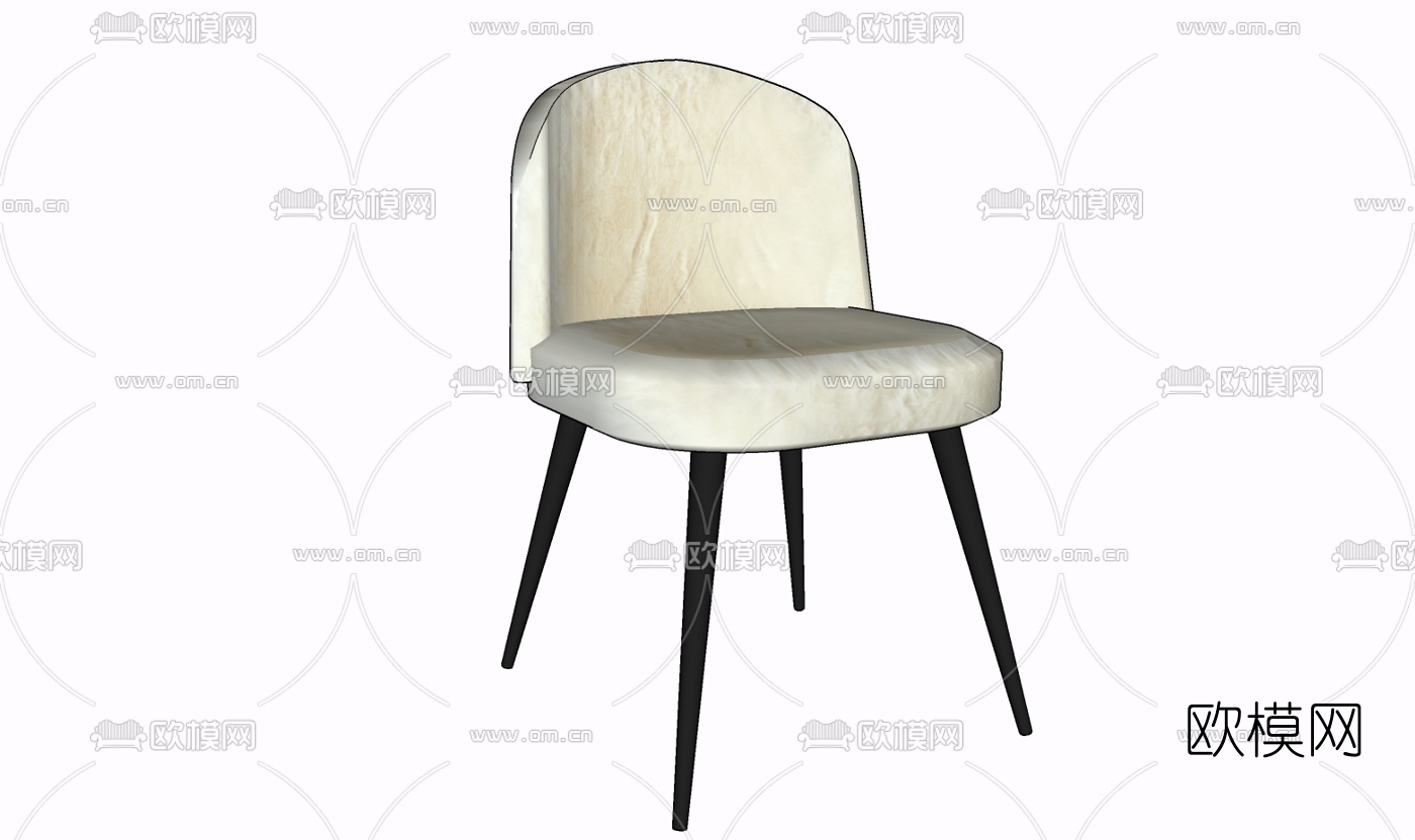 现代布艺单椅免费su模型下载