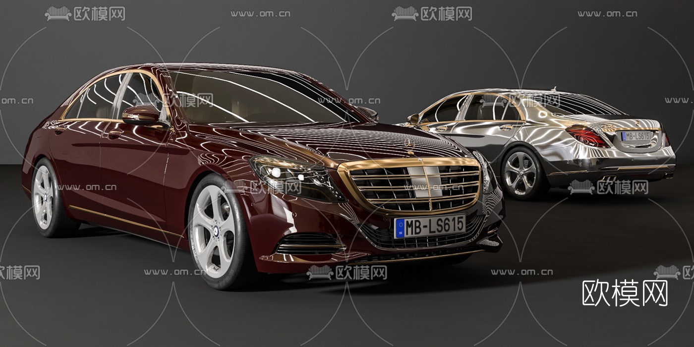 现代豪华轿车汽车3d模型下载（渲染图3）
