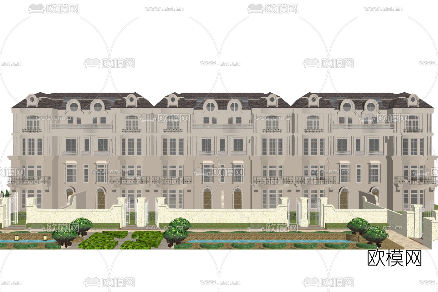 法式公寓楼su模型下载