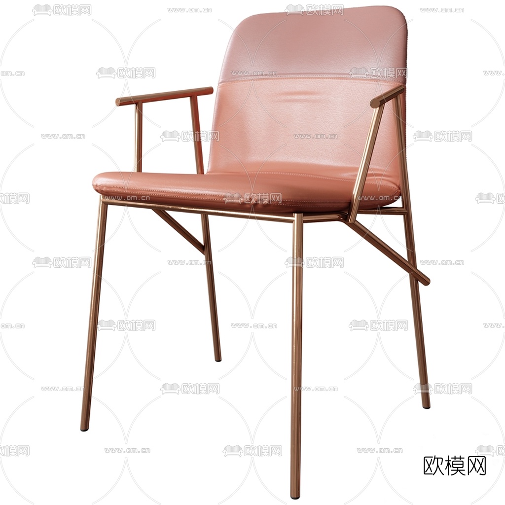 现代皮革单椅3d模型下载（渲染图2）