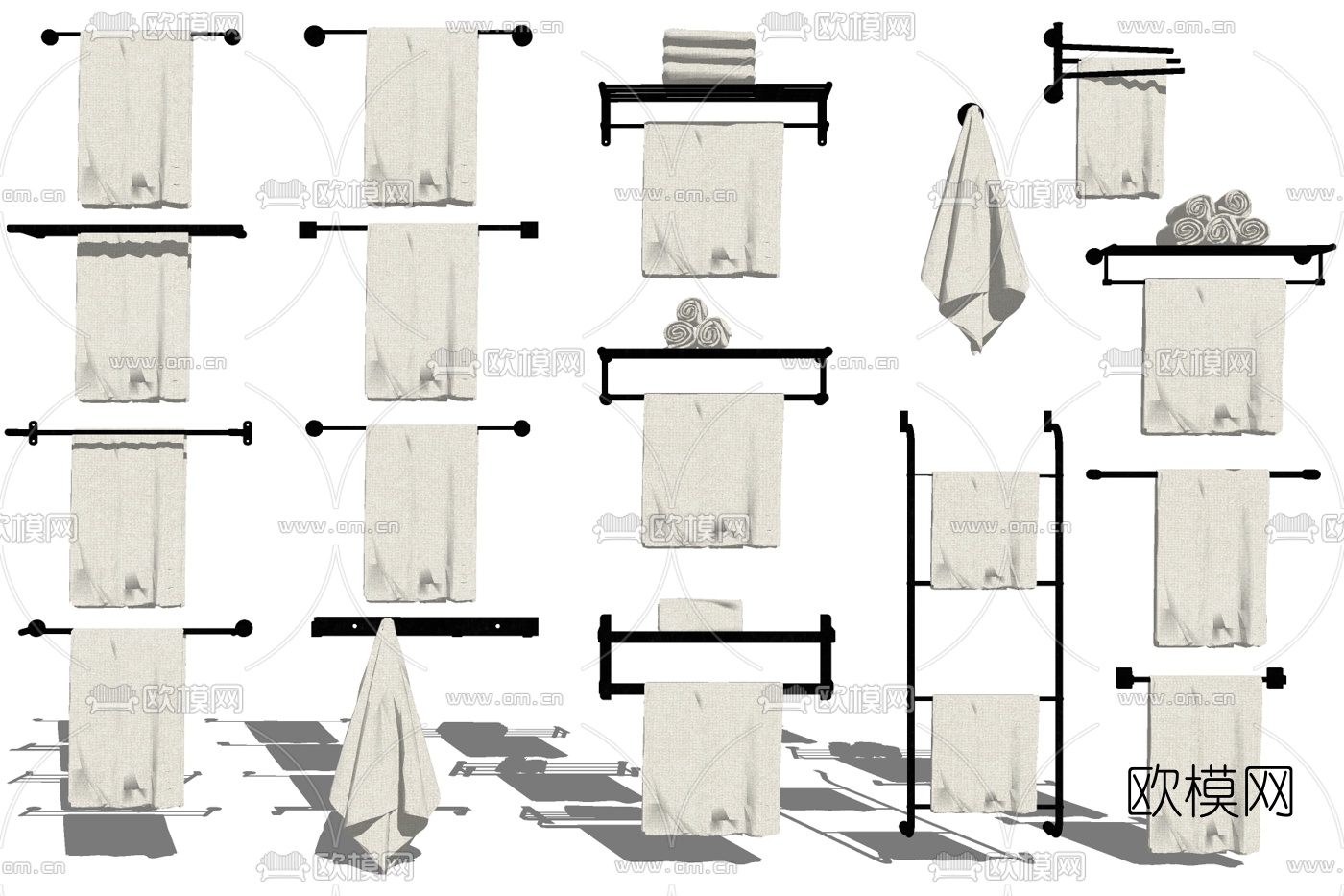 现代毛巾架su模型下载