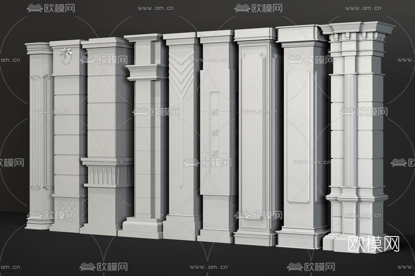 歐式羅馬柱3d模型