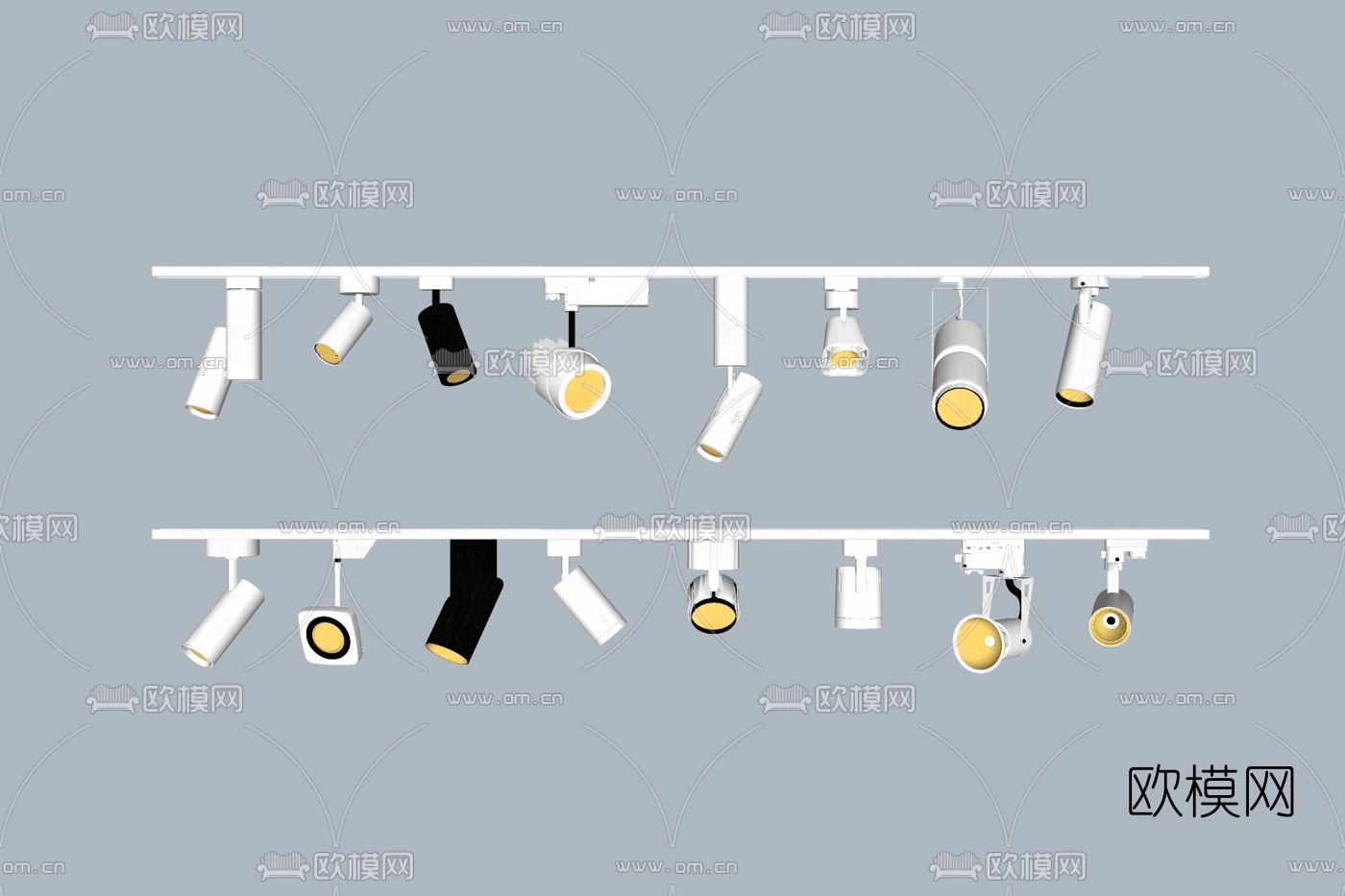 现代射灯su模型下载