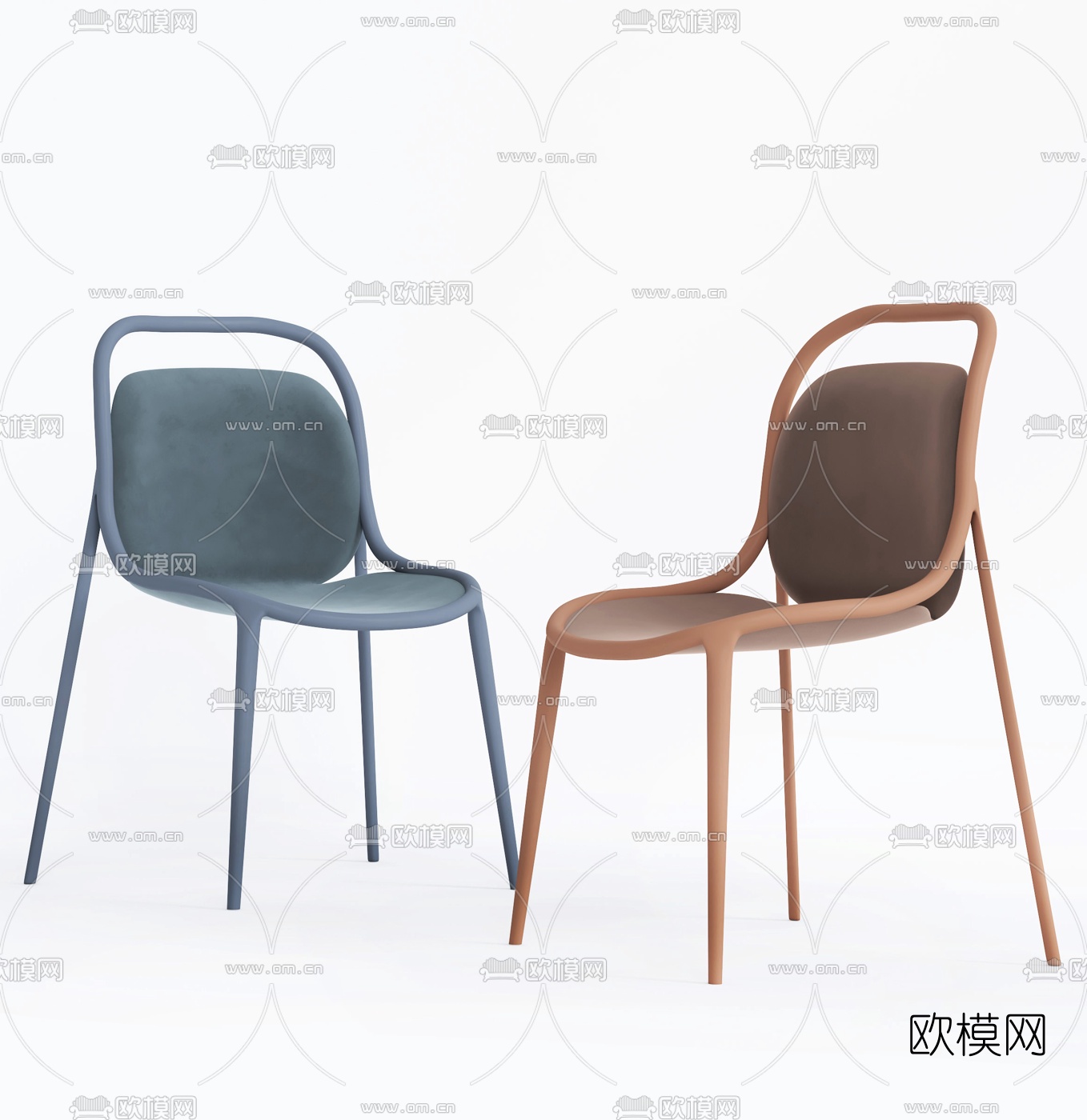 现代单椅餐椅3d模型