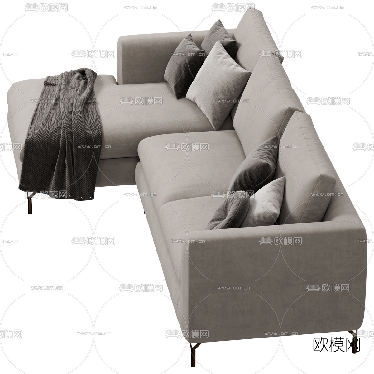 现代转角多人沙发3d模型