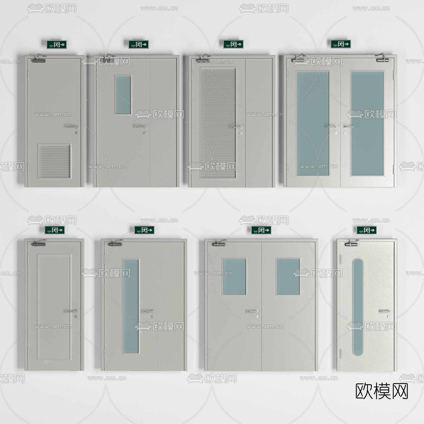 现代安全防火门3d模型