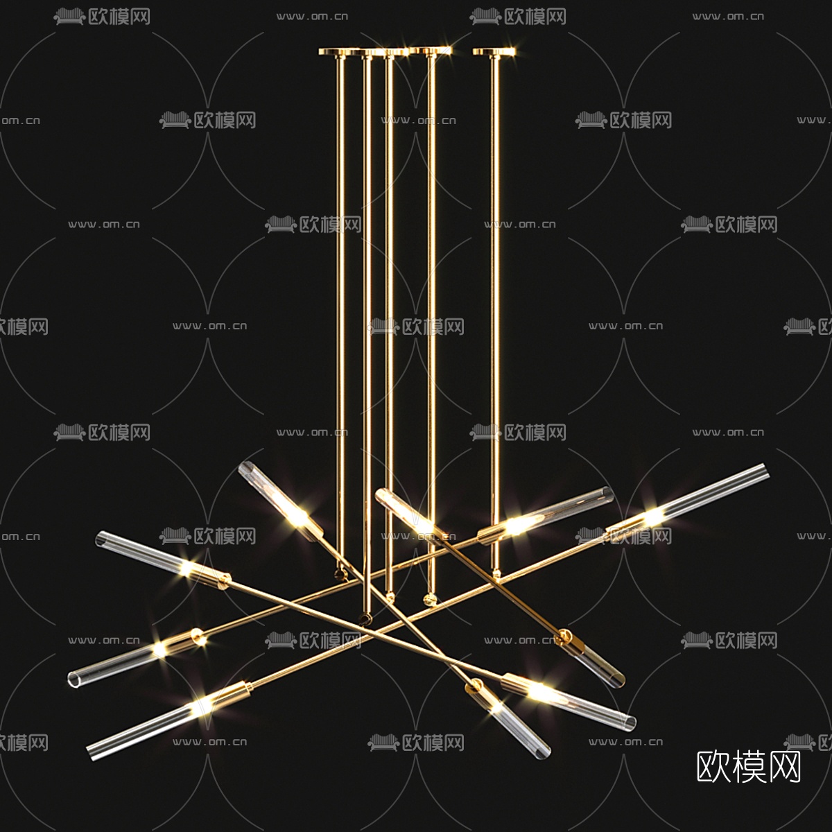 现代轻奢多头吊灯3d模型