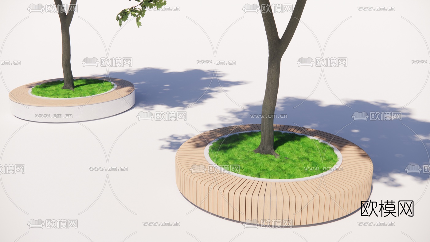 现代树池坐凳su模型下载（渲染图2）