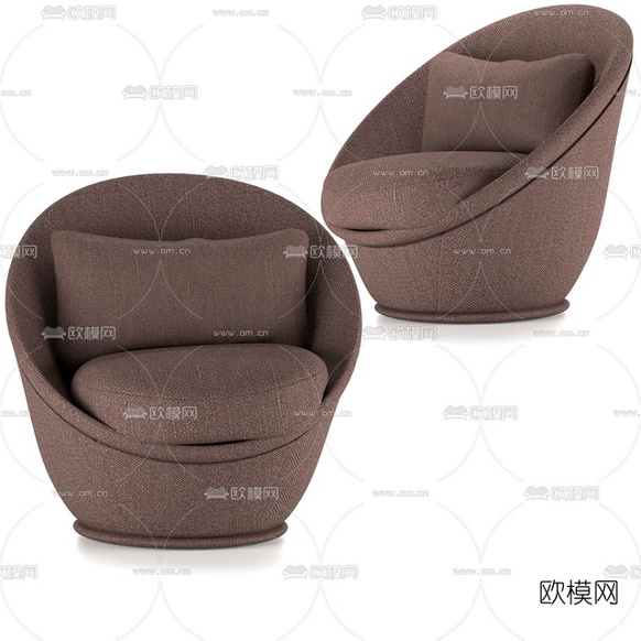 现代布艺单人沙发免费3d模型下载